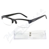 Brýle čtecí +2.50 UV400 černé s pruhy a pouzdrem