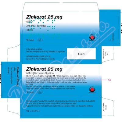 Zinkorot 25 mg tbl.nob.50
